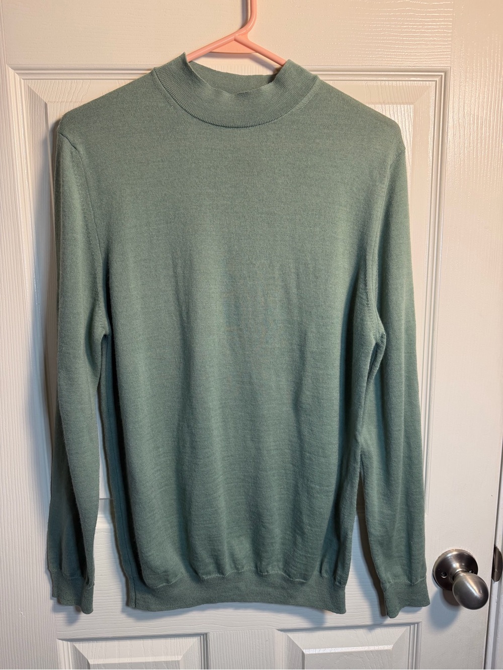 Zara Mock Neck Sweater - Sage Green, size Large